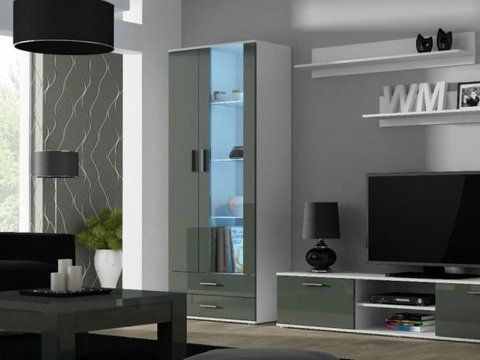 Вітрина SOHO S6 2D2S Cama 192 Білий Мат / Сірий Глянець фотографія