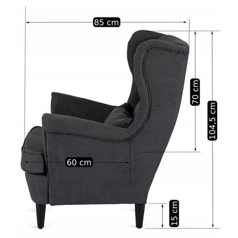 Крісло м'яке оксамитове з підставкою для ніг MEBEL ELITE EVAN 2 Чорний фотографія