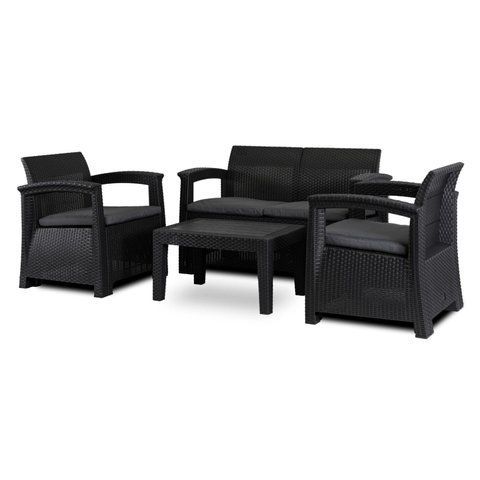 Комплект садових меблів MEBEL ELITE COLUMBIA Чорний