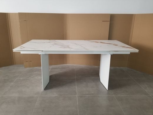 Стол раскладной REAL GOLDEN CARRARA Concepto 180(260)x90 Керамика Белый фотография