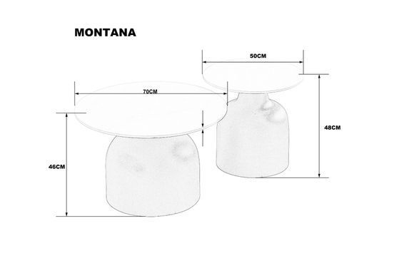 Комплект журнальных столиков MONTANA Intarsio 70x70 белый глянец/черный фотография