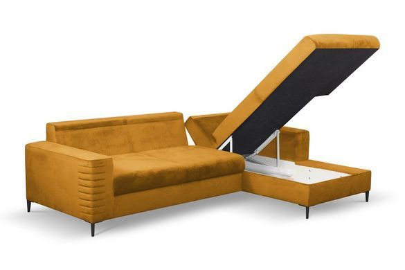 Диван кутовий розкладний COLLIN на ніжках Perfect Home Польща Синій фотографія