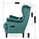 Крісло м'яке оксамитове MEBEL ELITE KLARIS 2 Velvet Зелений
