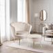 Крісло м'яке з підставкою MEBEL ELITE GRAND Velvet Кремовий