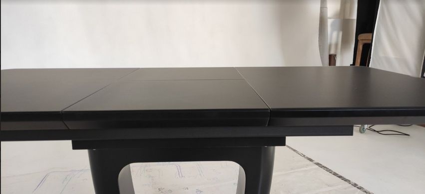 Стол раскладной TML-560-1 Vetro 110(150)x75 Матовый Черный фотография