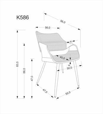 Кресло K-586 Halmar Орех / Черный фотография