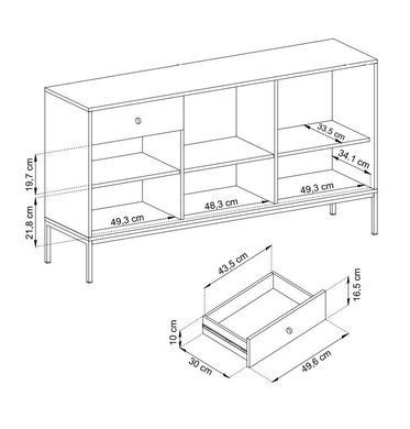 Комод Perfect Home Моно/Mono 3-дверный с 3 ящиками и золотыми ножками MKSZ154 Беж песочный фотография