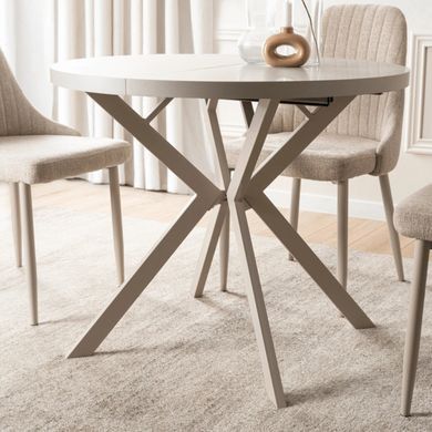 Стол раскладной круглый MEBEL ELITE LUGO 90(190)х90 см Кашемир/Кашемир фотография