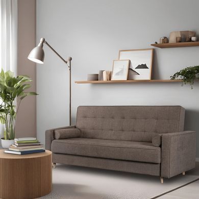 Диван раскладной MEBEL ELITE MALTA 215 см Коричневый фотография