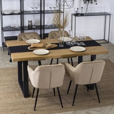 Стілець оксамитовий MEBEL ELITE VIKI Velvet бежевий фотографія