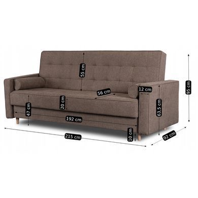 Диван раскладной MEBEL ELITE MALTA 215 см Коричневый фотография