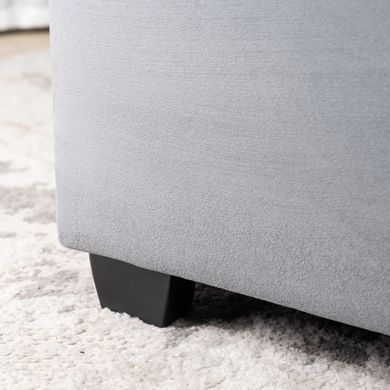Кровать бархатная MEBEL ELITE BLOOM Velvet 160x200см Серый фотография