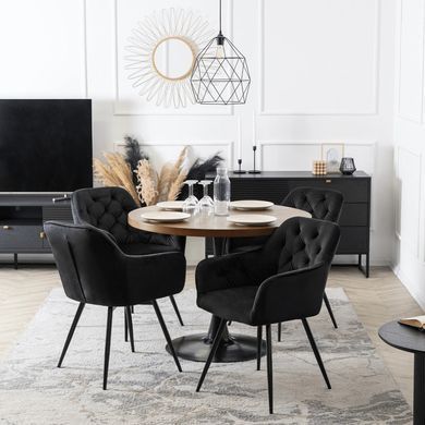 Стілець поворотний оксамитовий MEBEL ELITE IDA Velvet Чорний фотографія