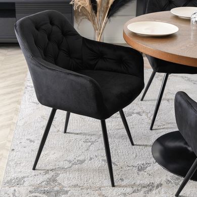 Стілець поворотний оксамитовий MEBEL ELITE IDA Velvet Чорний фотографія