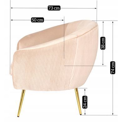 Кресло мягкое STELLA Velvet MEBEL ELITE Беж фотография