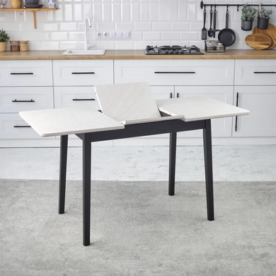 Стол раскладной Леонардо 100(140)х65 Onto Серо-бежевый/Черный фотография