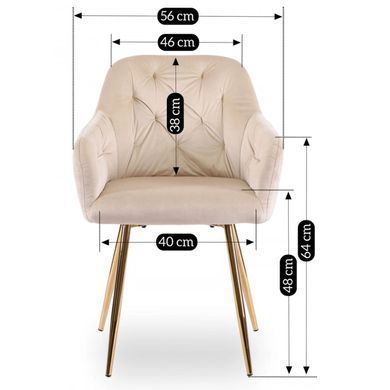 Стул бархатный MEBEL ELITE RAYA Velvet крем/золотой фотография