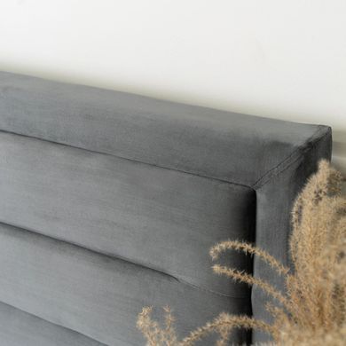 Кровать бархатная MEBEL ELITE BLOOM Velvet 160x200см Серый фотография