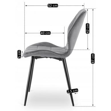 Стул бархатный MEBEL ELITE IRYS Velvet Серый фотография