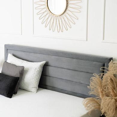 Кровать бархатная MEBEL ELITE BLOOM Velvet 160x200см Серый фотография