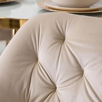 Стул бархатный MEBEL ELITE RAYA Velvet крем/золотой фотография