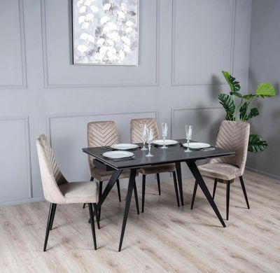 Стол Раскладной ТОРИ Prestol 120/180x80 Керамика Черный Мат / Черный фотография