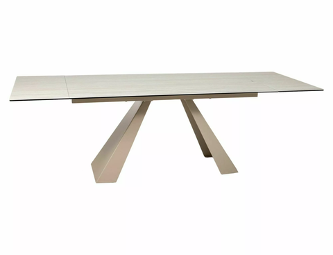Стол Обеденный SALVADORE CERAMIC 160(240)X90 Signal Травертин Бежевый/кашемир фотография
