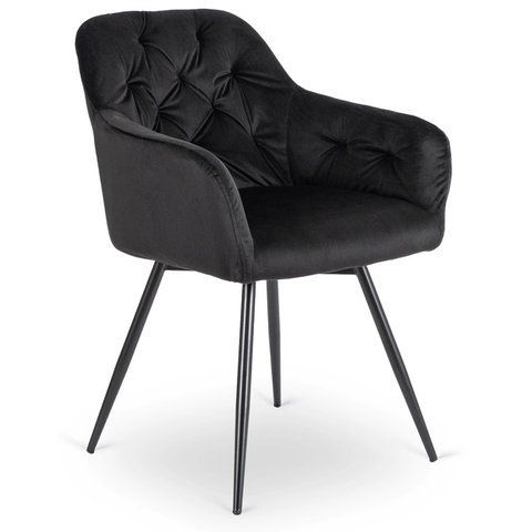 Стул поворотный бархатный MEBEL ELITE IDA Velvet Черный фотография