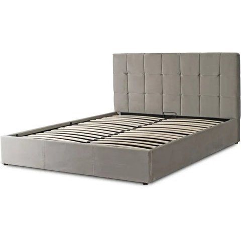 Ліжко двоспальне оксамитове MEBEL ELITE PANAMA Velvet 160x200 см Сірий фотографія