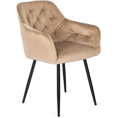 Стул бархатный MEBEL ELITE VIKI Velvet бежевый фотография