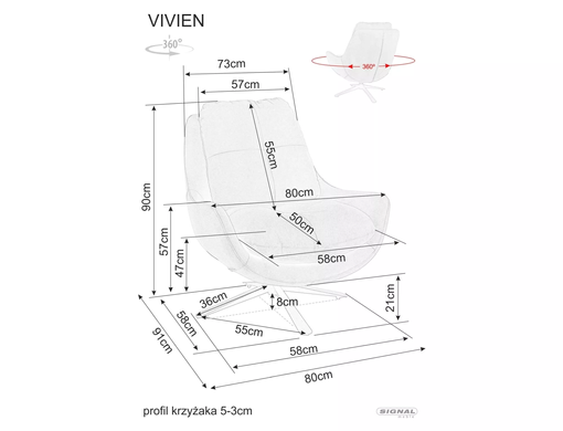 Кресло Вращающее VIVIEN Velvet Signal Темный Беж фотография
