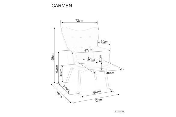 Кресло Carmen Velvet Signal Корица фотография