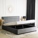 Кровать бархатная MEBEL ELITE BLOOM Velvet 160x200см Серый