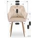 Стул бархатный MEBEL ELITE RAYA Velvet крем/золотой