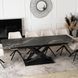 Комплект стол MEBEL ELITE IBIZA 160(240)х90 см, черный мрамор/черный, и 4 кремовых стула MUMBAI