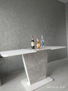 Розкладний стіл COSMO Intarsio 110(145)x68 Біла Аляска РЕ / Індастріал Сірий фотографія