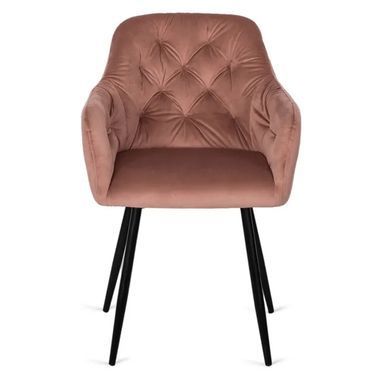 Стілець оксамитовий MEBEL ELITE VIKI Velvet рожевий фотографія
