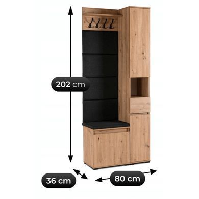 Прихожая MEBEL ELITE PARMA 80 Дуб Артизан/графит фотография