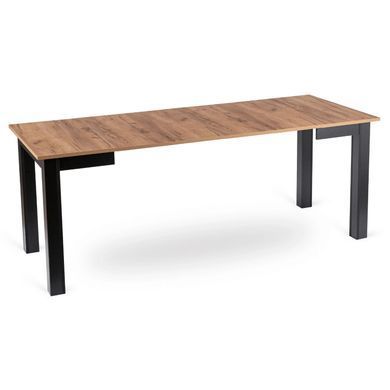 Стол раскладной MEBEL ELITE BEN 80(200)х80 Дуб крафт/черный фотография