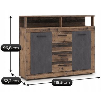 Комод MEBEL ELITE BLAGO MIDI B 120 темний дуб фотографія