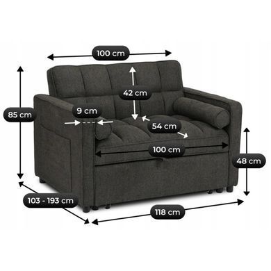 Крісло розкладне MEBEL ELITE CORRA Чорний фотографія
