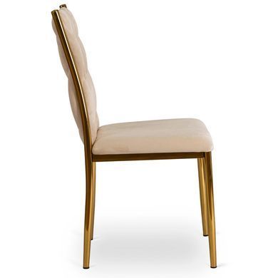 Стілець оксамитовий MEBEL ELITE DAN Velvet Кремовий/ Золотий фотографія