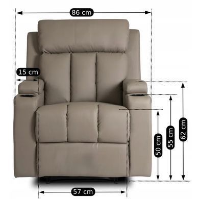 Кресло реклайнер MEBEL ELITE KOBI экокожа Серый фотография