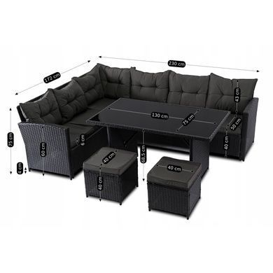 Комплект садових меблів MEBEL ELITE DALLAS Чорний