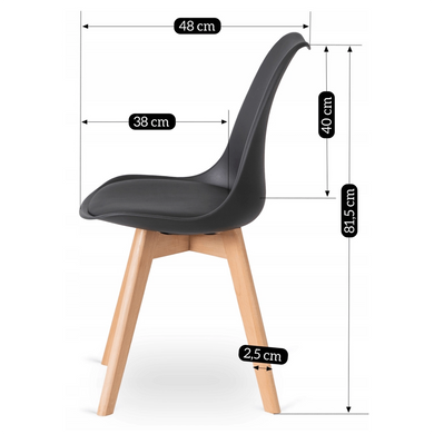 Стілець MEBEL ELITE SCANDI Чорний/Дуб фотографія