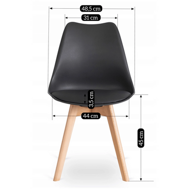 Стілець MEBEL ELITE SCANDI Чорний/Дуб фотографія