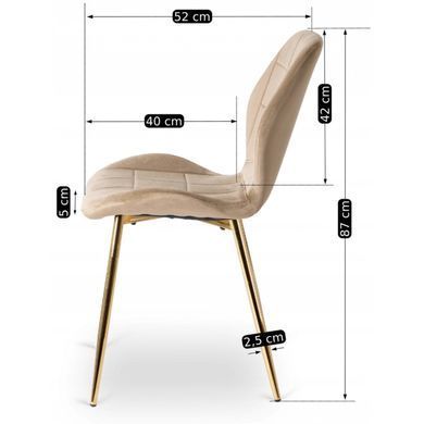Стул бархатный MEBEL ELITE IRYS Velvet Беж/золото фотография