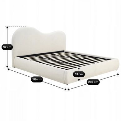 Ліжко двоспальне MEBEL ELITE TALINN 180x200 см Кремовий Букле фотографія