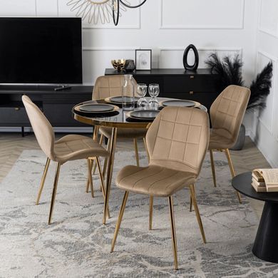 Стул бархатный MEBEL ELITE IRYS Velvet Беж/золото фотография
