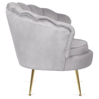 Крісло м'яке з підставкою MEBEL ELITE GRAND Velvet Сірий фотографія